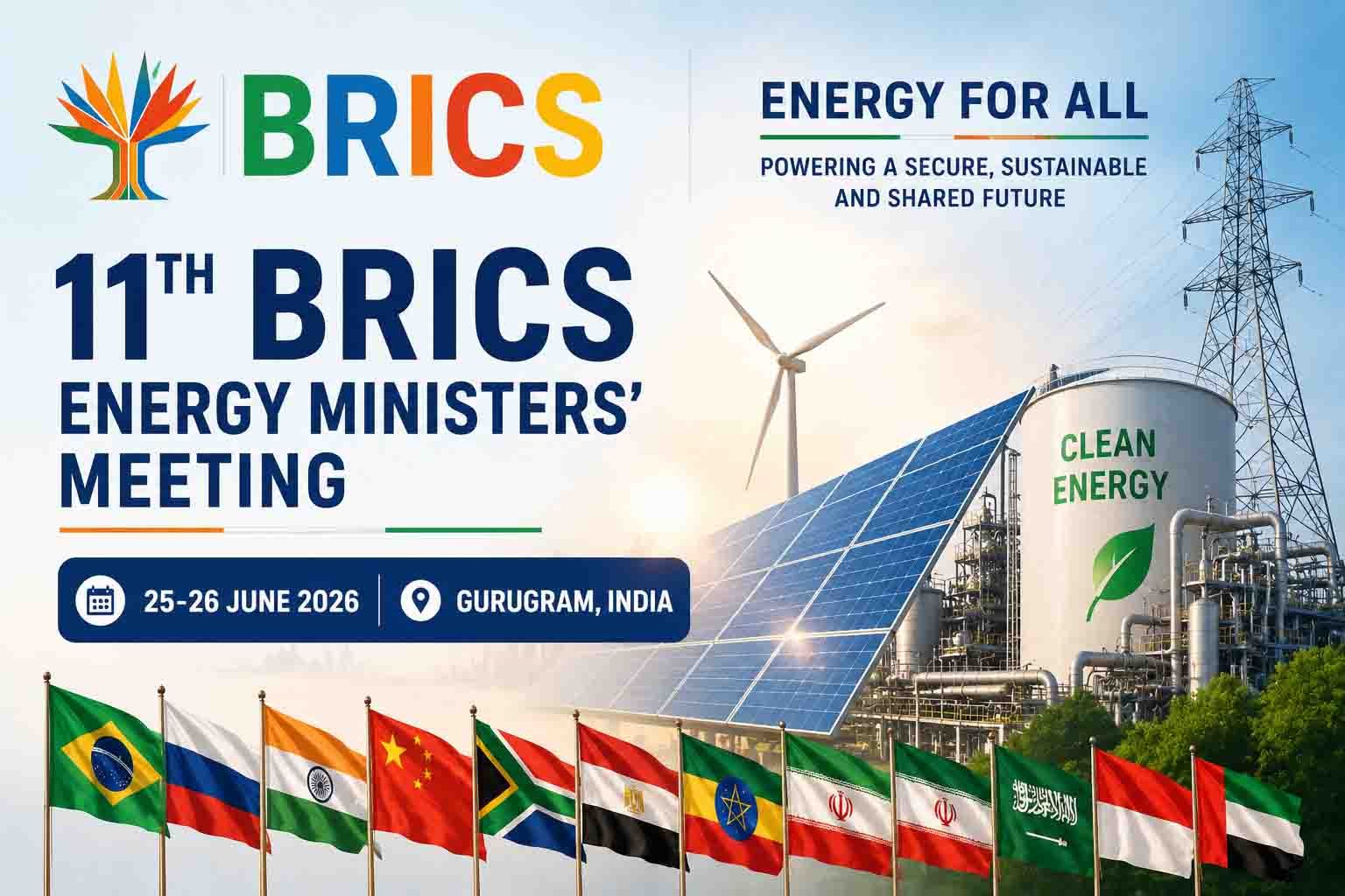 11th BRICS Energy Ministers Meeting India Gurugram 2026 सर्वेषां ऊर्जम् 11 countries energy security sustainability
