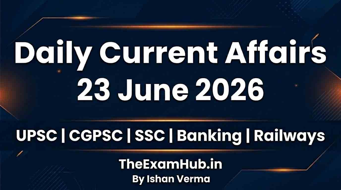 Daily Current Affairs 23 June 2026 national international sports banking updates
