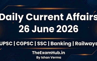 Daily Current Affairs 26 June 2026 national international sports banking appointment updates