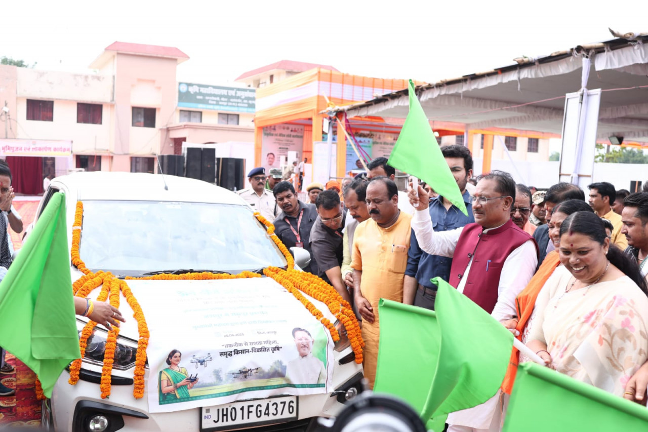 Drone Didi Abhiyan Chhattisgarh CM Vishnu Dev Sai flags off women farmers drone pilot training Kunakuri Jashpur Raipur 2026