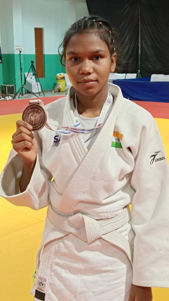 Hemvati Nag judo 40kg bronze medal Open National Championship Chandigarh aspirational district Kondagaon