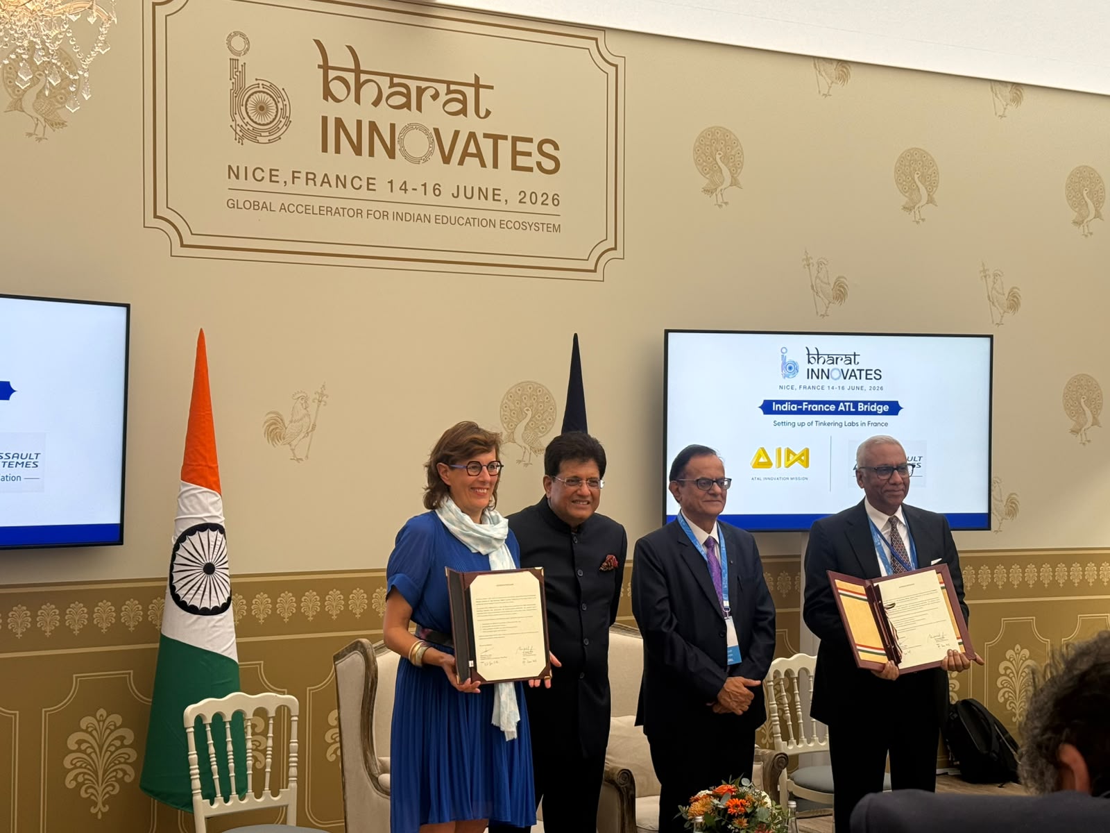 India France ATL Bridge launched Atal Innovation Mission Dassault Systemes first school innovation lab France 2026