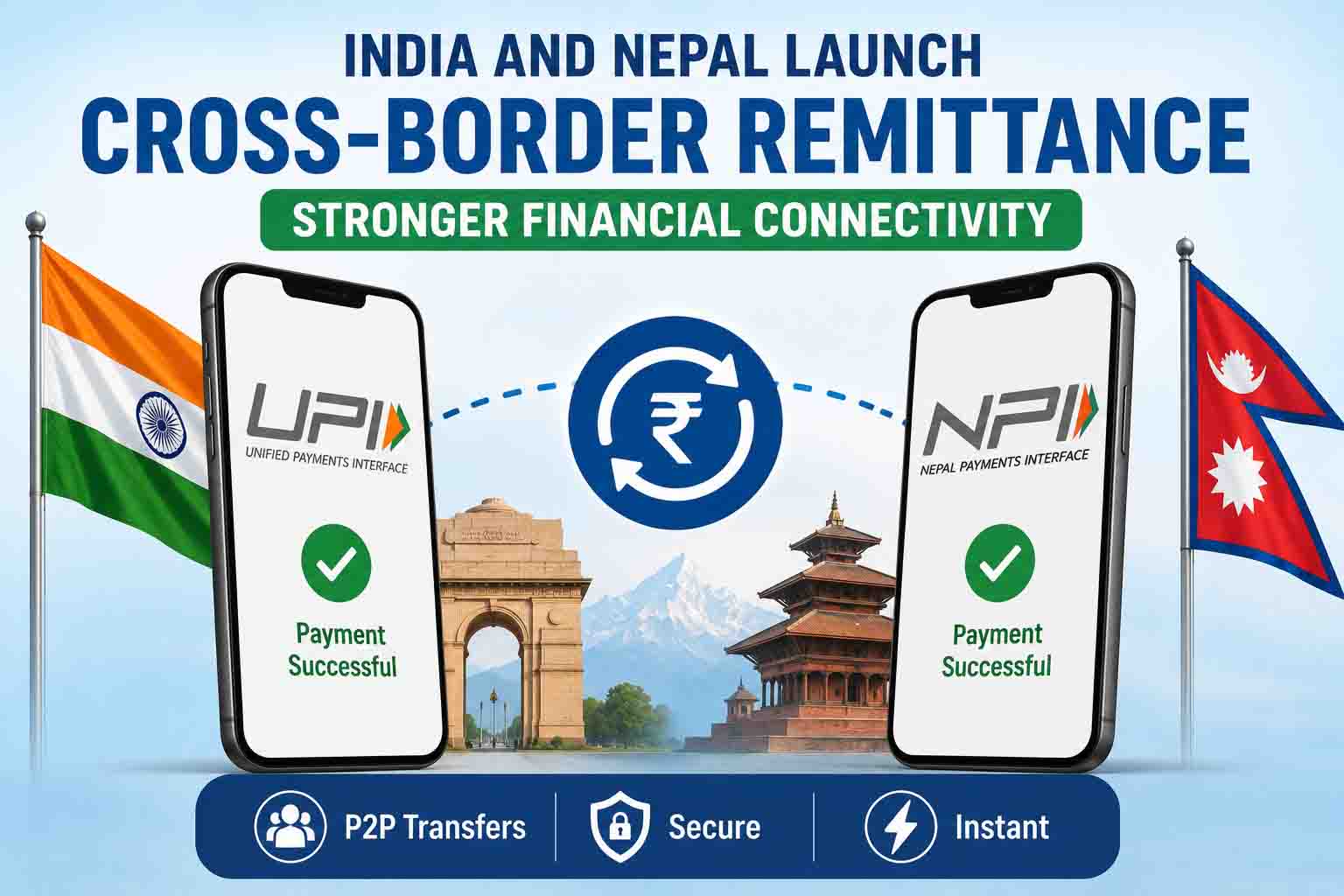 India Nepal UPI NPI Cross Border Remittance Launch 2026 Instant P2P Digital Transfers