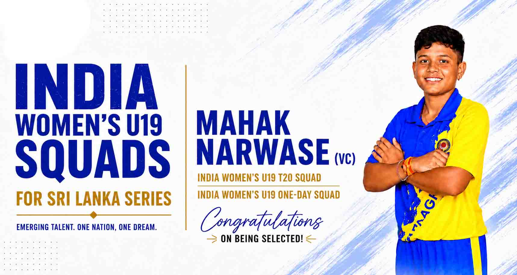 Mehak Narwase India U19 Women Cricket Team Selection Chhattisgarh Sri Lanka Series 2026