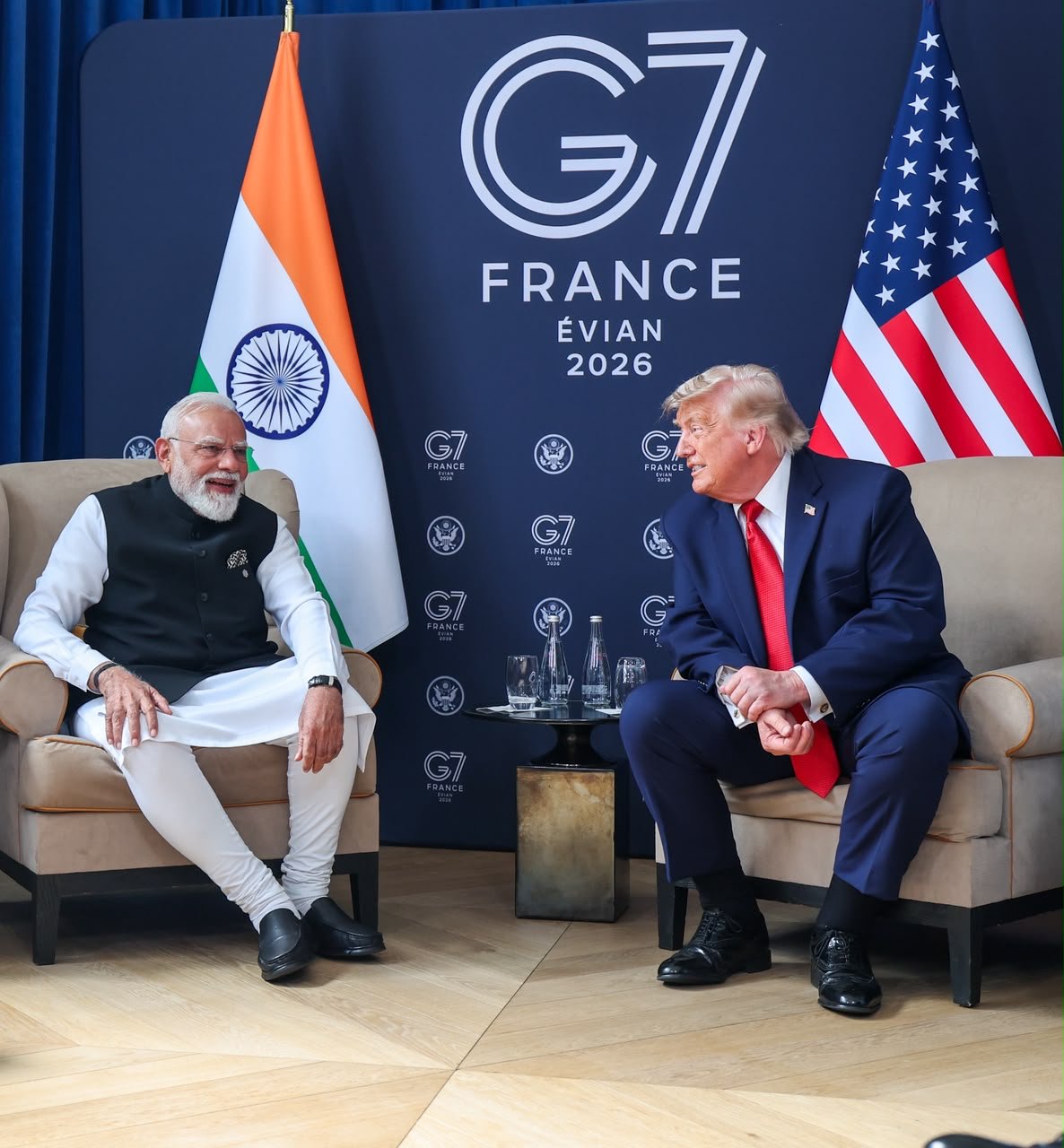 Modi Trump meet G7 Summit Evian France June 2026 India US COMPACT trade agreement West Asia Hormuz