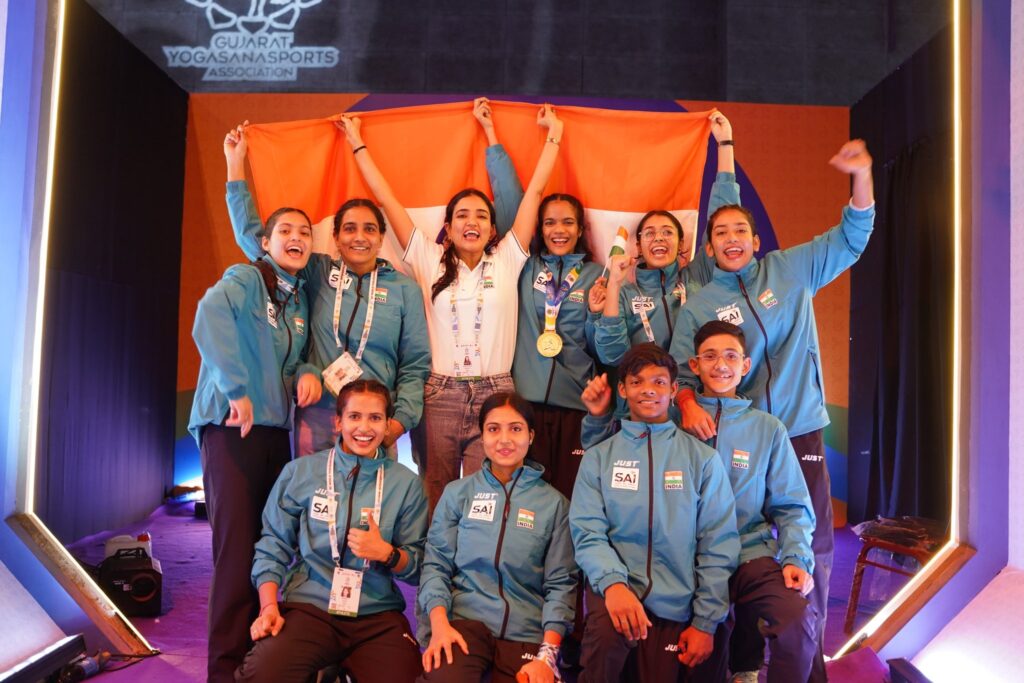 Yogasana athlete performing at World Yogasana Championship 2026 India Ahmedabad