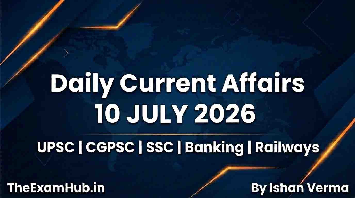 Daily Current Affairs 10 July 2026 national banking sports appointments awards updates