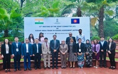 Indian and ASEAN delegates participating in the AITIGA Joint Committee Meeting 2026 in New Delhi.