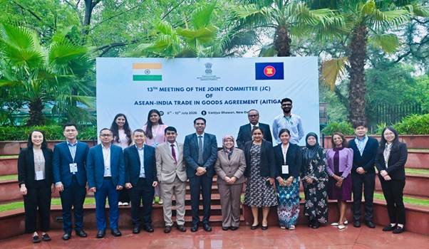 Indian and ASEAN delegates participating in the AITIGA Joint Committee Meeting 2026 in New Delhi.