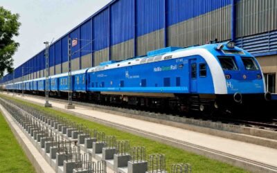 India's first 10 coach Hydrogen Fuel Cell Trainset on the Jind Sonipat railway track