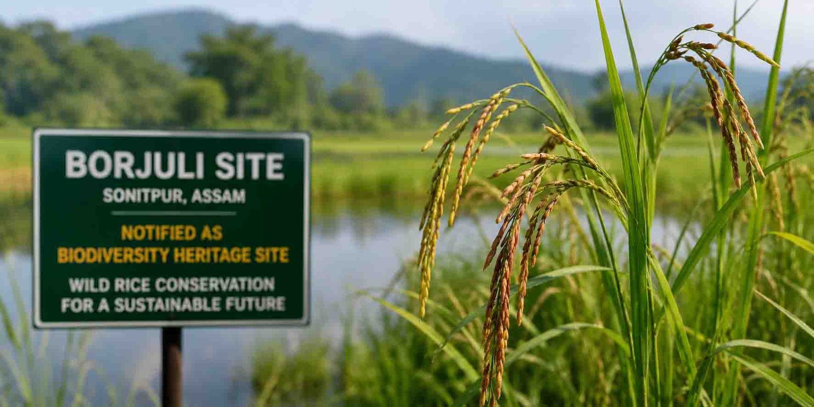 Oryza rufipogon Wild Rice Conservation Assam Borjuli Biodiversity Site