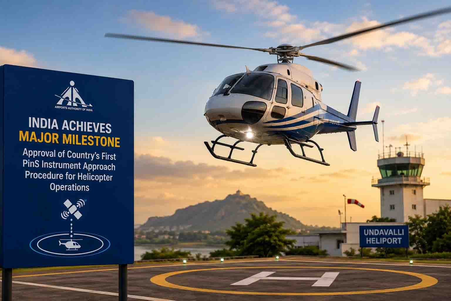 Point in Space PinS Helicopter Procedure Approval Undavalli Heliport