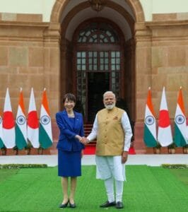 Prime Minister Narendra Modi and Japanese PM Takaichi Sanae at India Japan Annual Summit 2026
