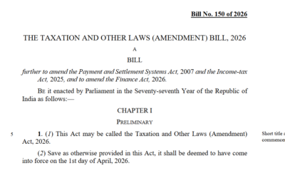 Taxation and Other Laws Amendment Bill 2026