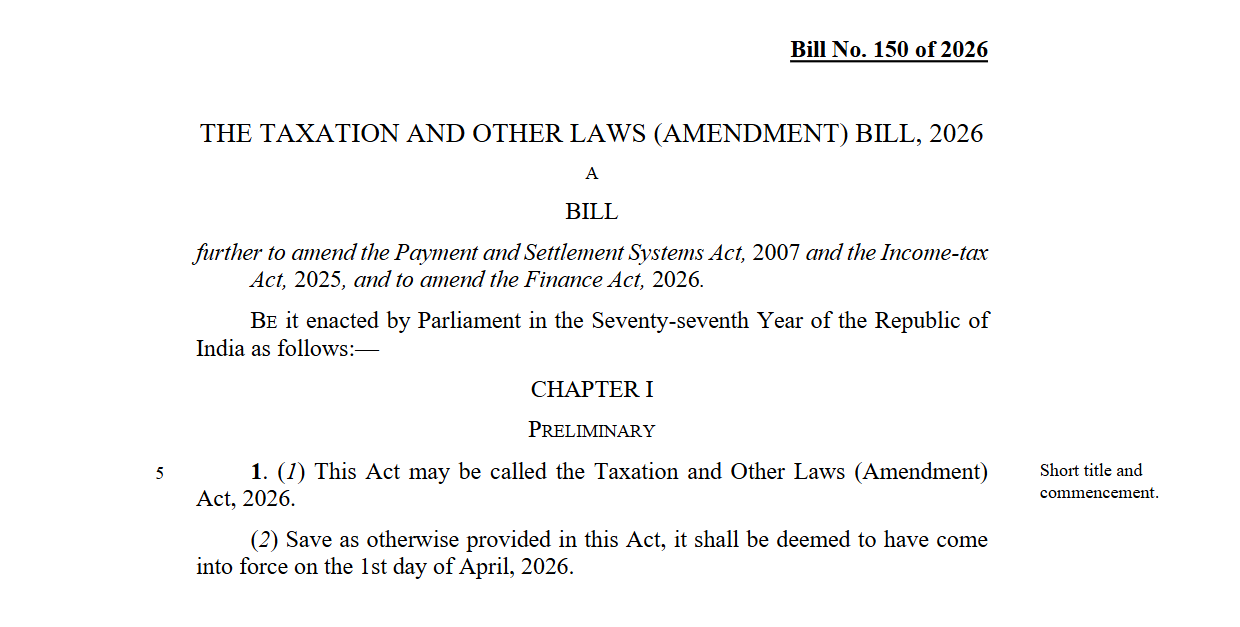 Taxation and Other Laws Amendment Bill 2026