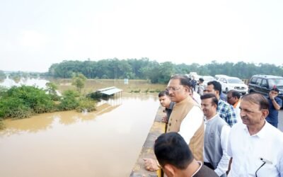 Chhattisgarh CM Vishnu Deo Sai interacting with flood affected families at Dongaghat in Bastar
