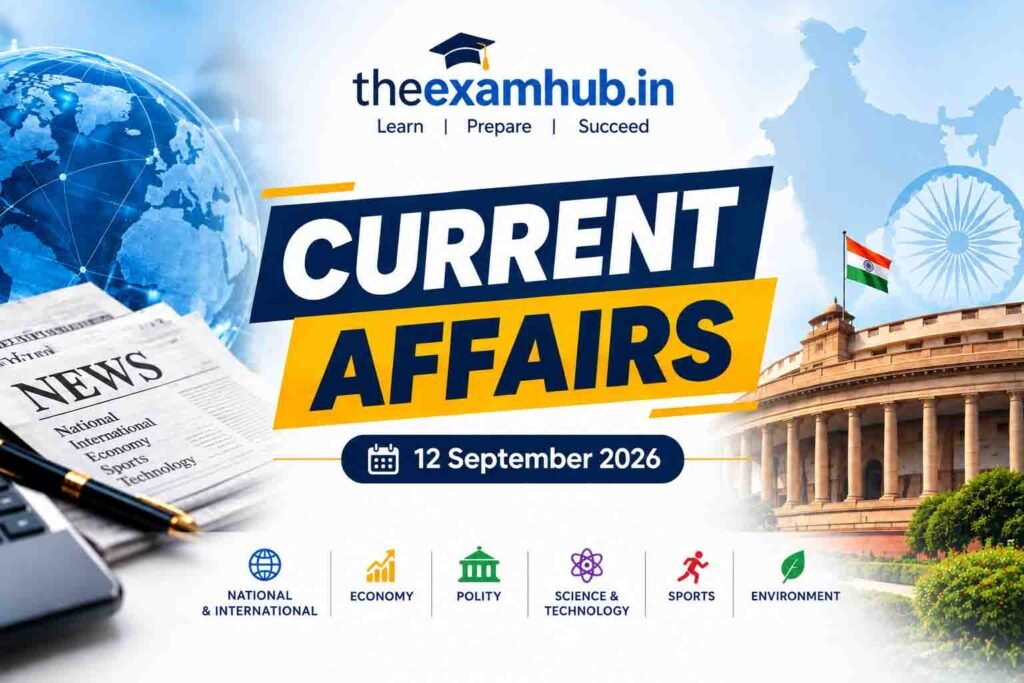 Current Affairs 12 September 2026 Daily GK Update SBI Bisleri GFF 2026 ORV Sagar Manthan