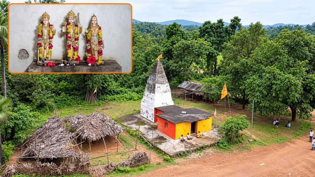 Delhi social media influencers visiting reopened 21 year old Ram temple in Keralapenda village Bastar