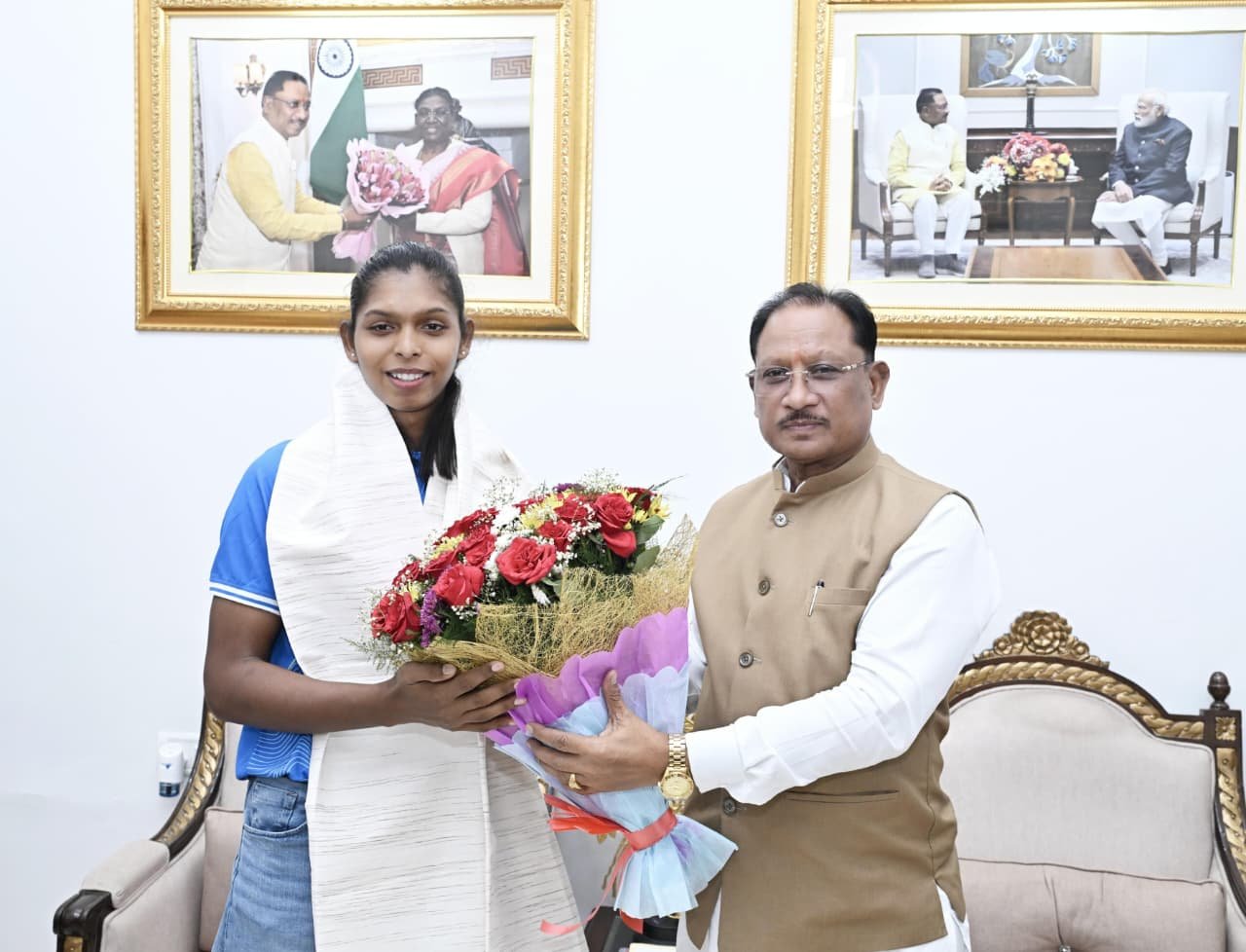 sanju devi asian games gold 51 lakh reward cm vishnu deo sai